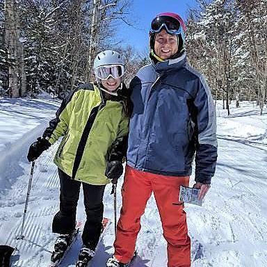 Skiing in Vermont, we had perfect timing and arrived to powder covered mountains right after a huge storm