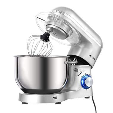 Mueller Electric Hand Mixer, 5 Speed with Snap-On Case, 250 W, Turbo Speed,  4 Stainless Steel Accessories, Beaters, Dough Hooks, Baking Supplies for