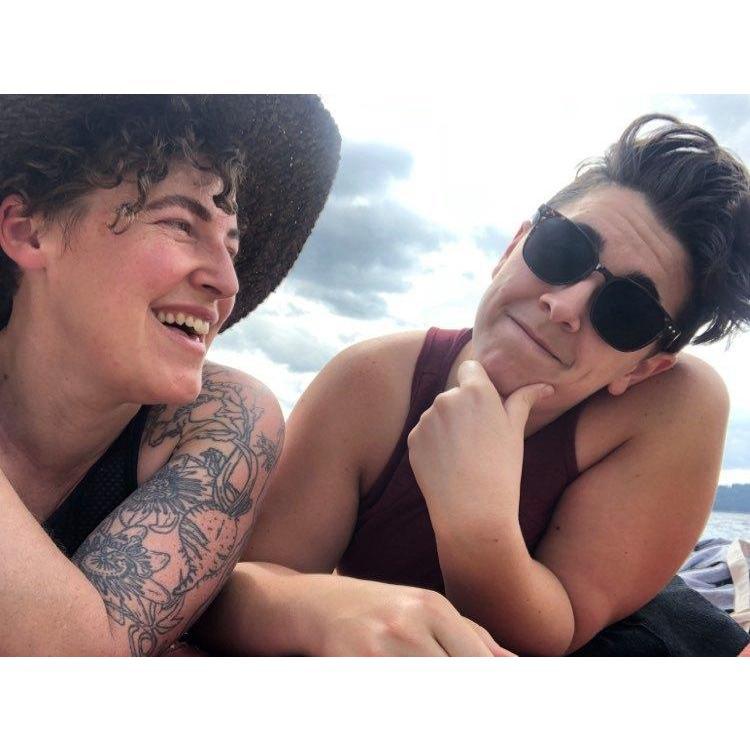 toward the end of our long three week drive across the country.  We still like each other!