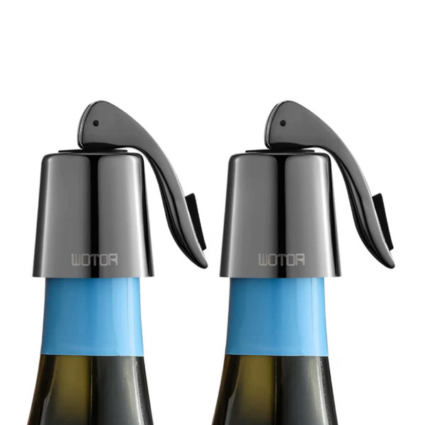 WOTOR Stainless Steel Wine Bottle Stoppers (Black)