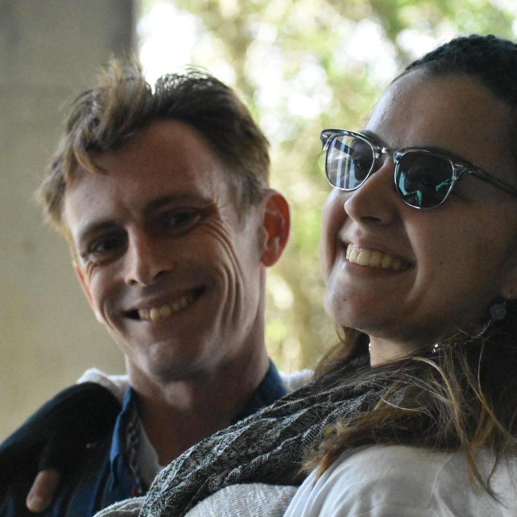 Chad and I at the Oakland Zoo with Alexis Green. He had to carry me all the way back because I was too stubborn and didn't bring my wheelchair.
