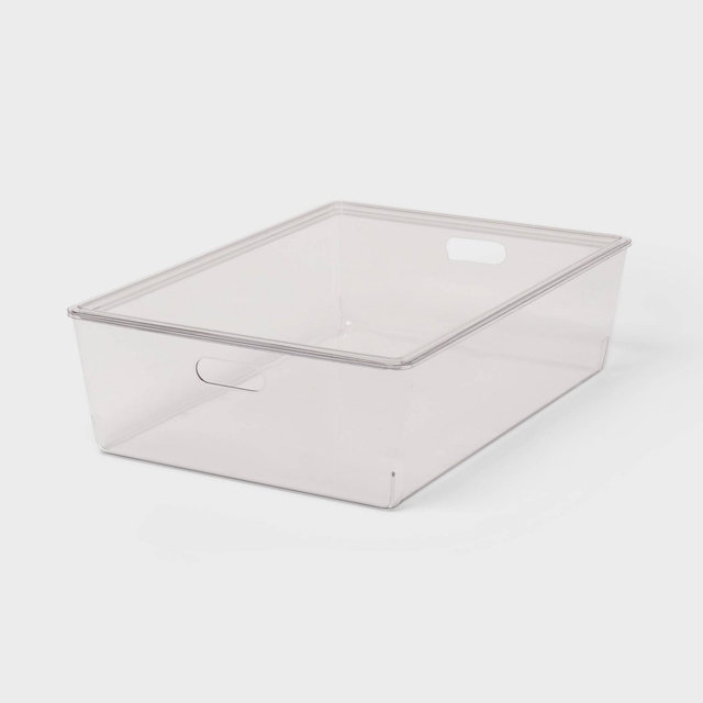 26L Stacking Clear Bin with Lid - Brightroom™