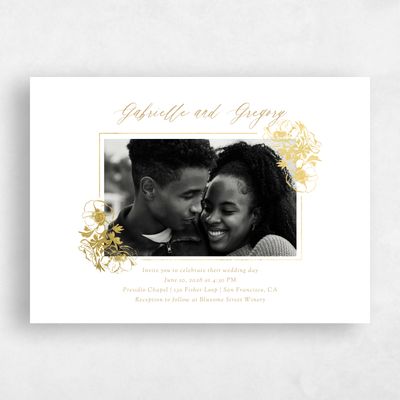 Floral Wedding Invitation - Anemone Photo Foil