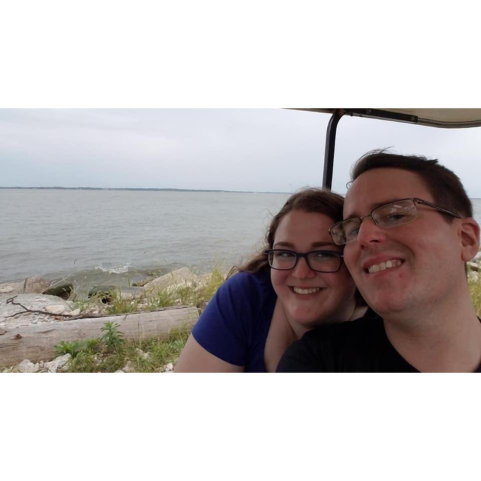 Our first weekend away together, September 2019. We went to a wedding and then spent the day on Kelley's Island.