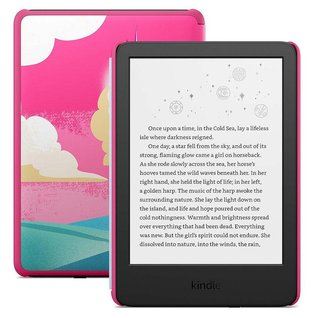 New Amazon Kindle Kids (16 GB) - If it breaks, we will replace it, includes ad-free books and cover, with glare-free display, faster page turns - Unicorn Valley