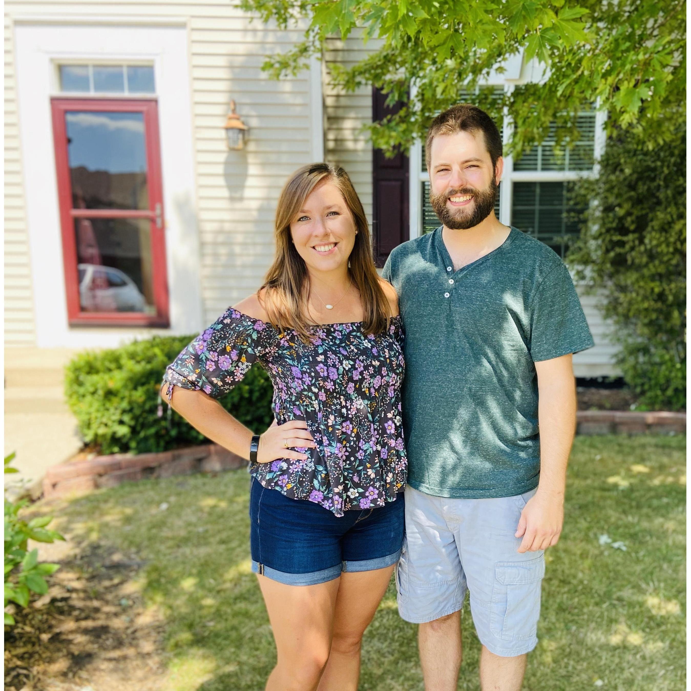 We bought a house together in Lockport during Spring 2020 and moved in together August 28, 2020. A year and a day later, Kyle would propose to me in our backyard!