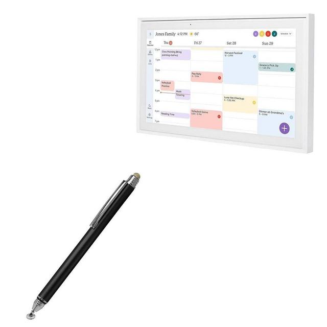 BoxWave Stylus Pen Compatible with Skylight Calendar (15 inch) - DualTip Capacitive Stylus, Fiber Tip Disc Tip Capacitive Stylus Pen - Jet Black