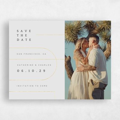 Light Gray, Grey Wedding Save the Date - Corwin Photo Foil