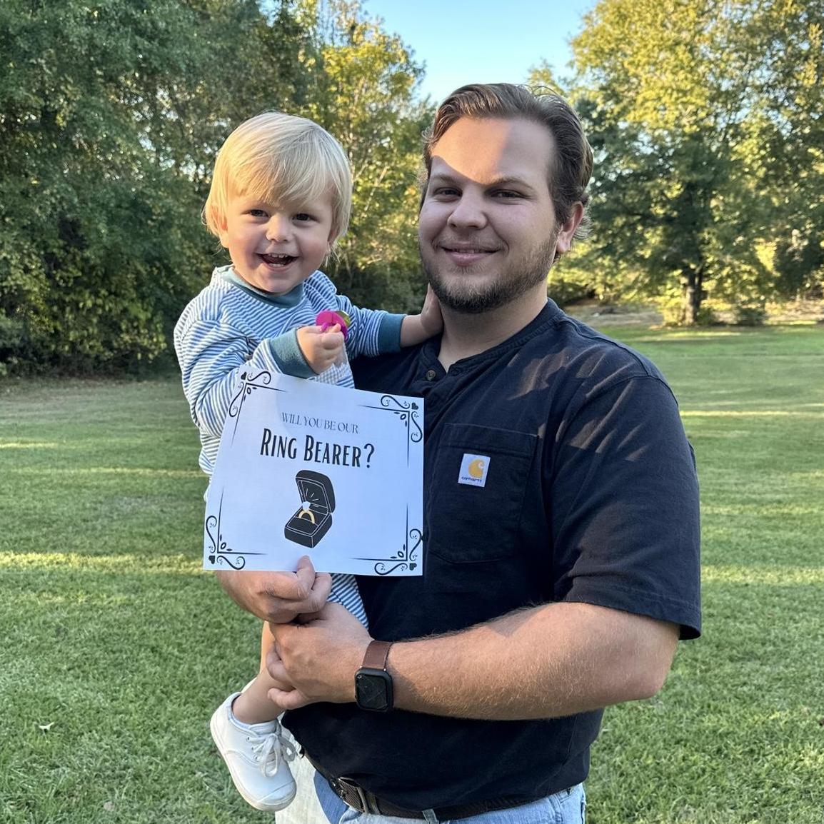 Will you be our ring bearer?
Look how excited!