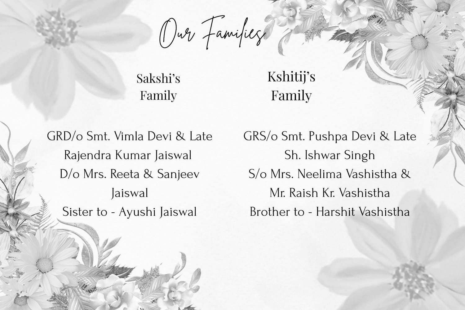 The Wedding Website of Kshitij Vashistha and Sakshi Jaiswal