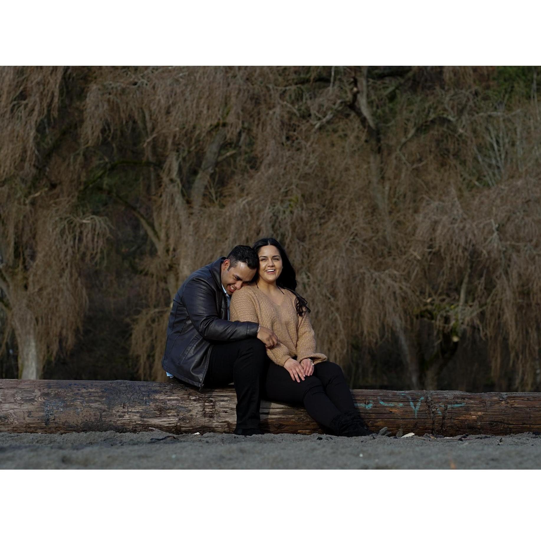 Engagement photos- uncomfortably giggling as PDA was a part of the agenda we were not ready for.