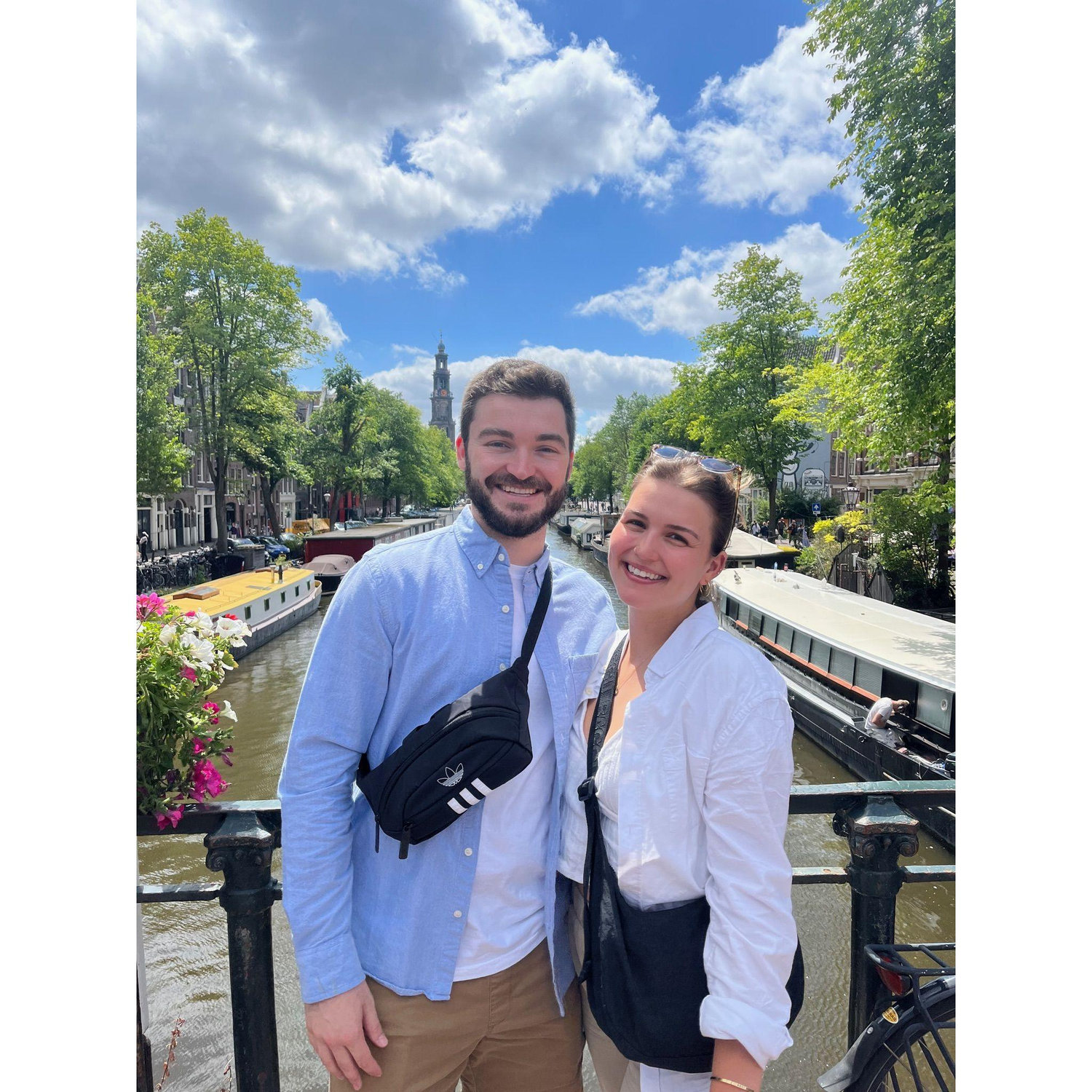 6.20.2022 - Our European vacation! Here we are over the canals of Amsterdam. We also explored the cobblestone streets of Prague, the vibrant art of Barcelona, and the beautiful beaches of Valencia!