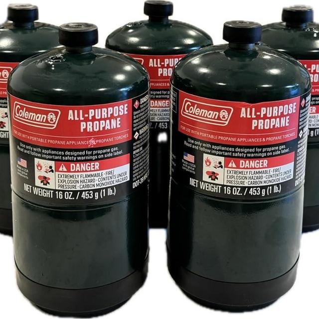 Coleman Propane Replacement Fuel Cylinders 16 oz Camping 5-Pack - Factory Prefilled & Ready to Use