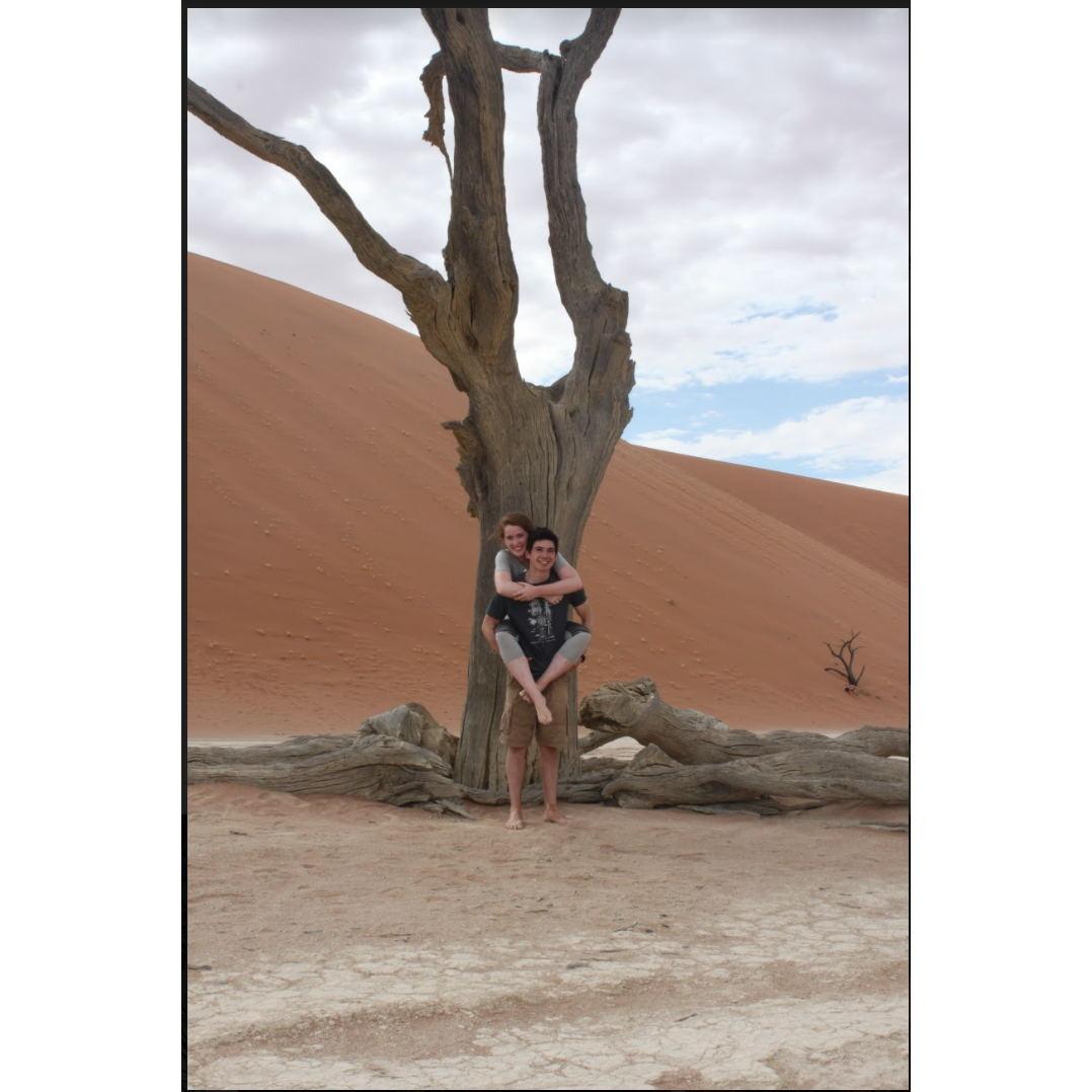 March 2019: Sossusvlei Namibia, Africa during our IQP study abroad junior year.