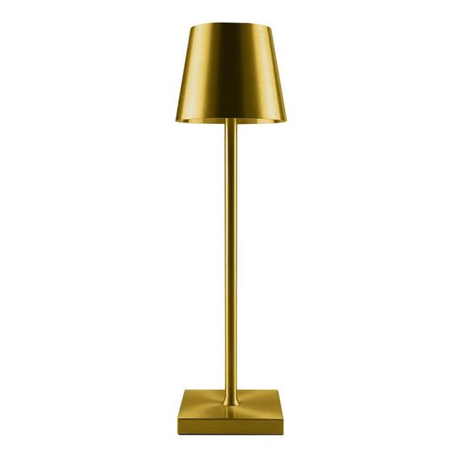 Leroxo Portable Metal Desk Lamp, Cordless LED Table Lamp,3 Color Touch Control Rechargeable Lamp,3-Levels Brightness Room Decor Desk Lamp,Bedside Lamp,Night Light, Dining Room Lamp (Gold)