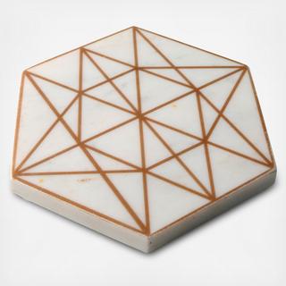 Old Hollywood Hexagon Marble Trivet