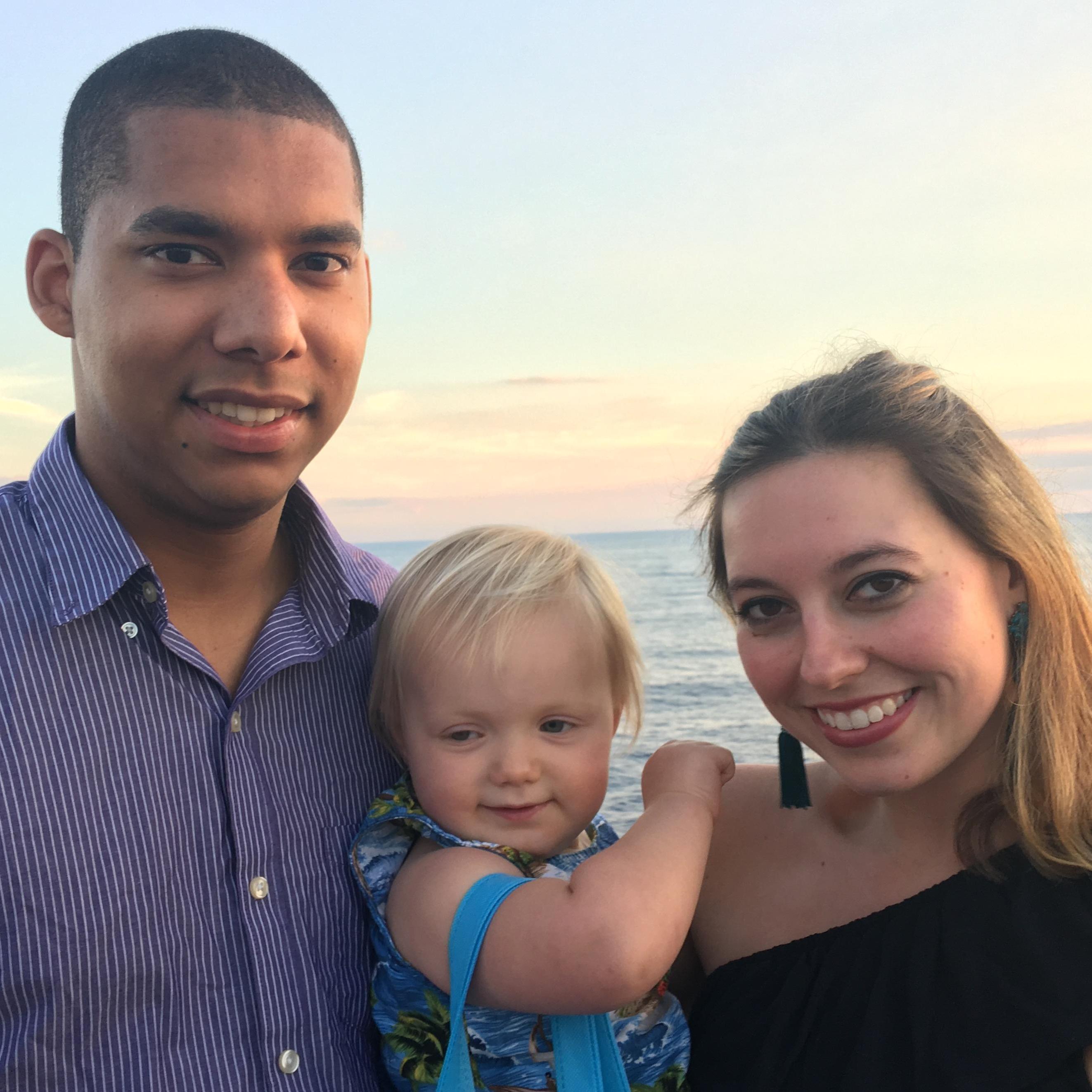 Uncle Dellen and Auntie Brooke with Ellie (2017)