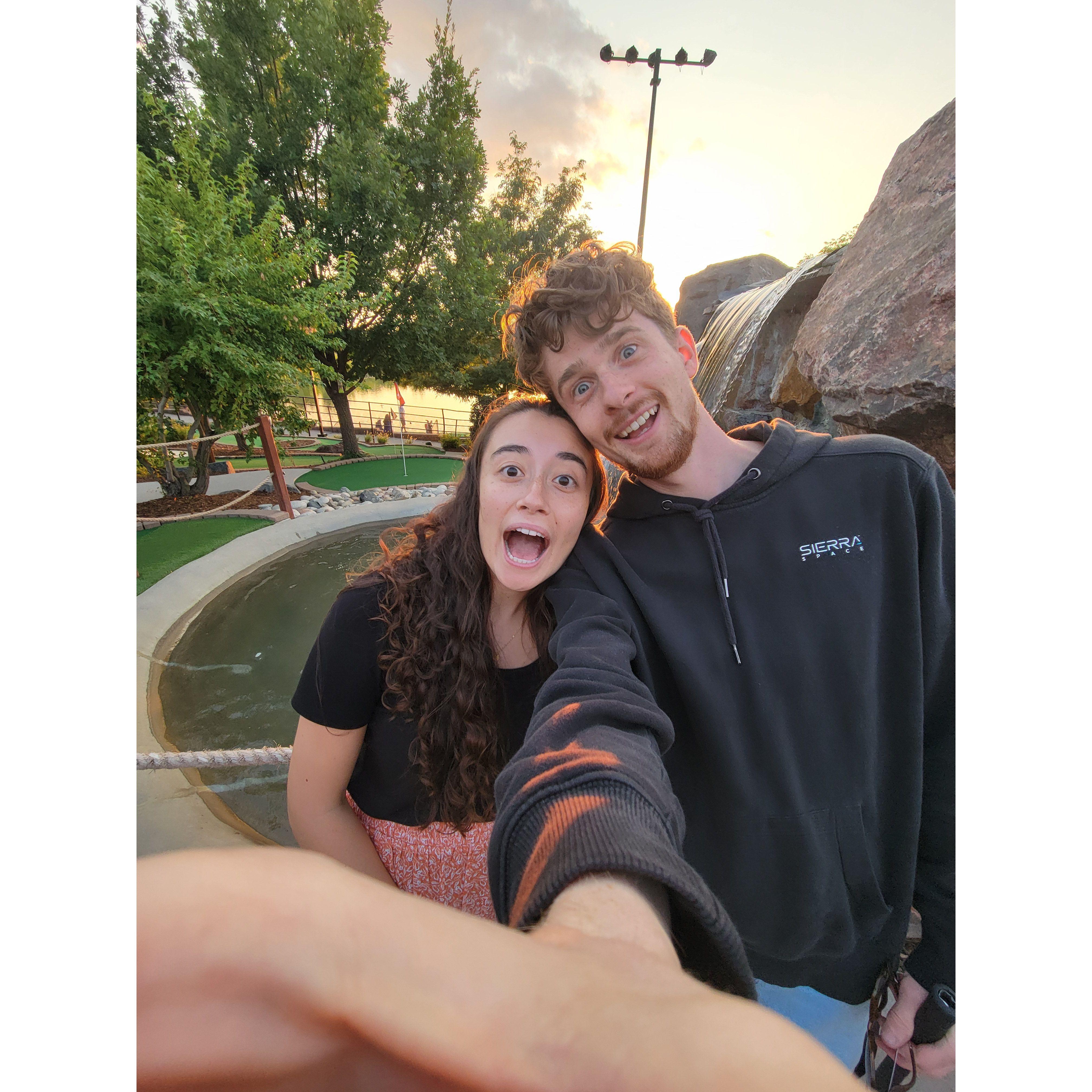 Jacob's birthday mini golfing, yes of course he won..