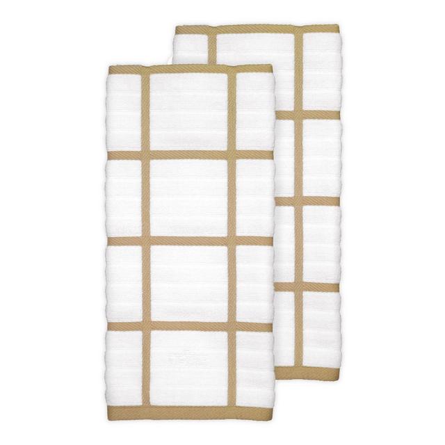 All-Clad Plaid Kitchen Towels in Cappuccino (Set of 2)