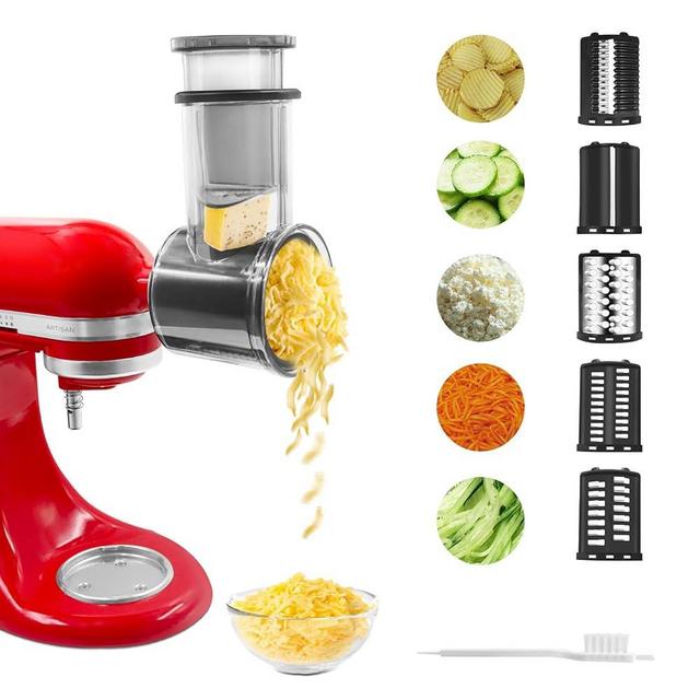 Cheese Grater for Kitchen Aid Accessories and Attachment Slicer Shredder Attachment for Kitchenaid Mixers,Slicer Accessories with 5 Blades