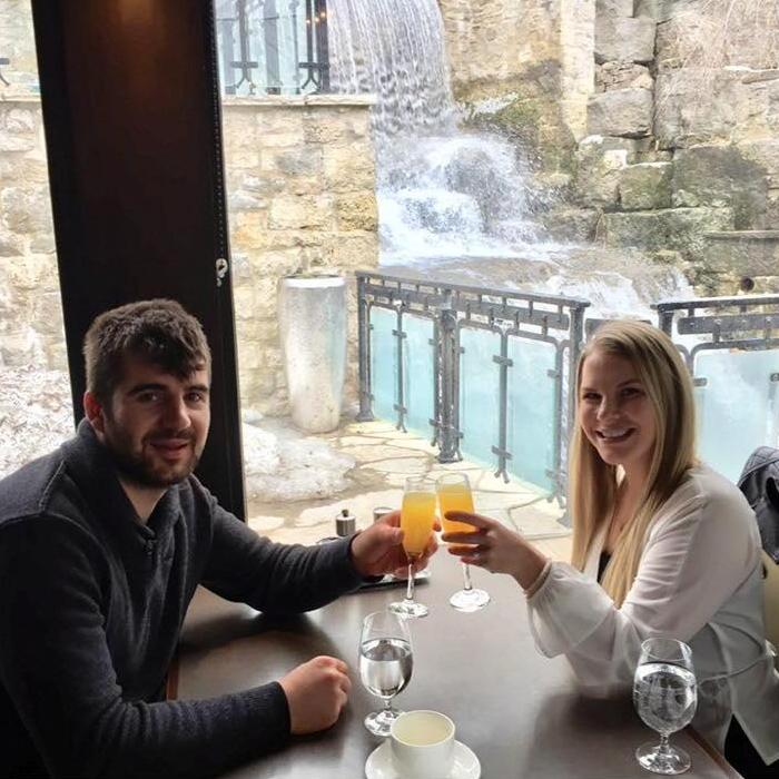 We chose the date and booked the venue on March 24, 2019, then celebrated with brunch and mimosas!