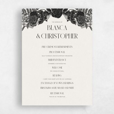 Night Gray, Grey Wedding Program - Moreau