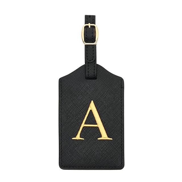 Luggage Tag PU Leather for Suitcase Baggage Handbag Travel Bag Label Suitcase Tag Suitcase Label Tag w. Name Card & Privacy Cover (A)