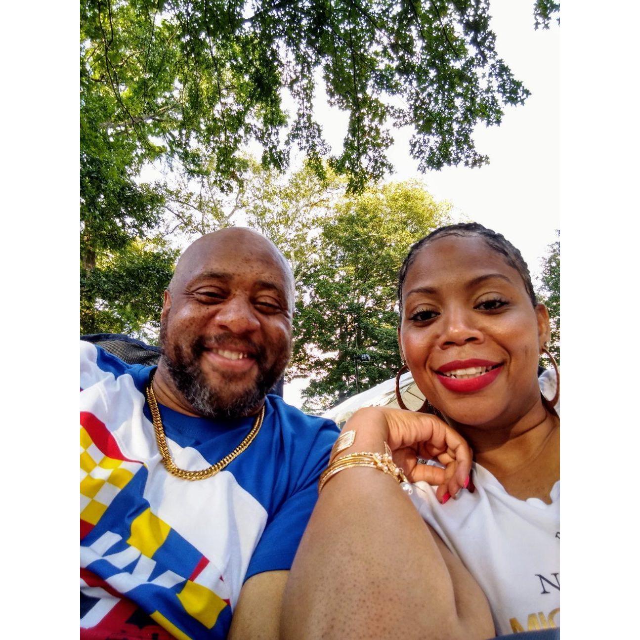 enjoying a evening of jazz... out in the park...