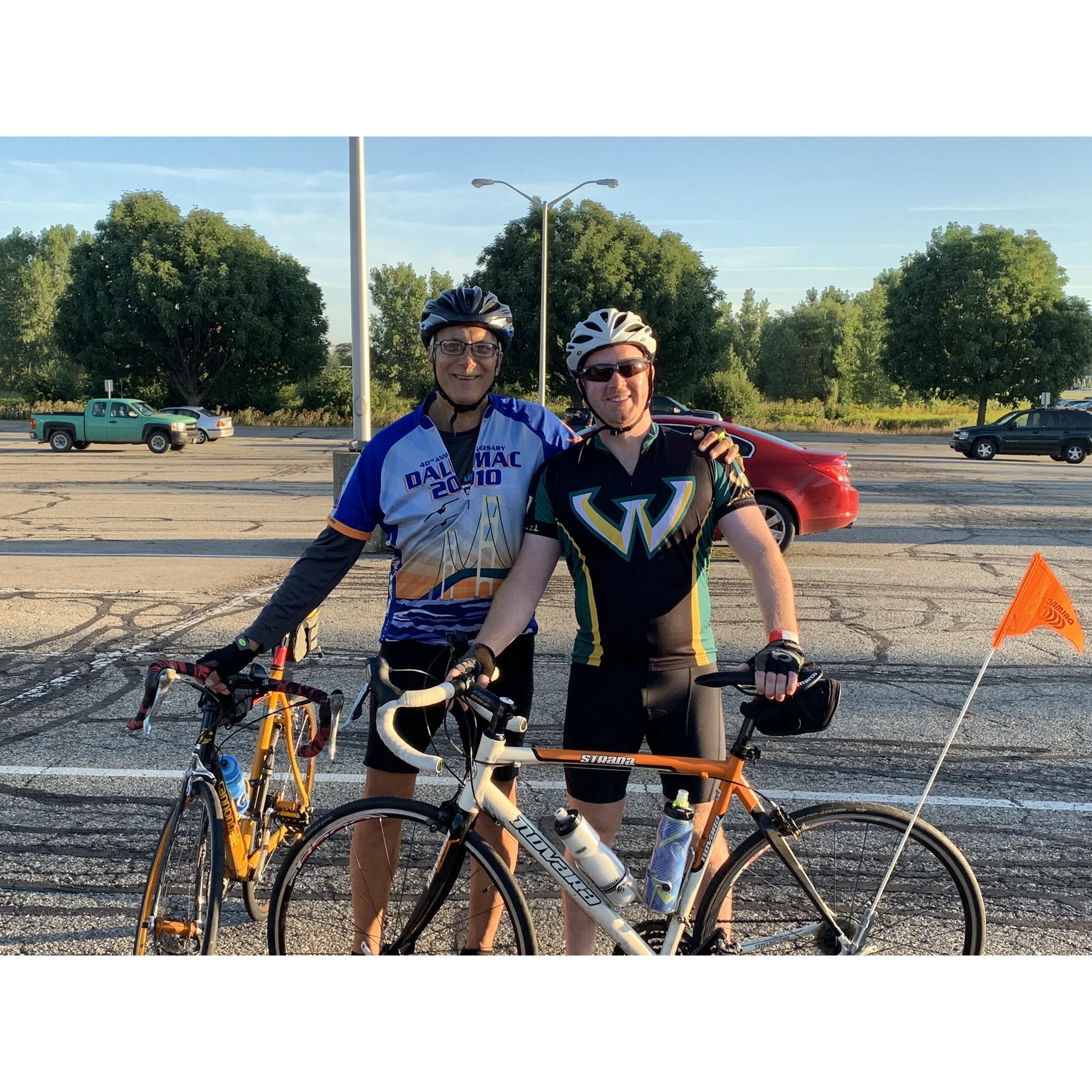Lindsey's Dad, Greg, and Brendan on the Dalmac 2019.