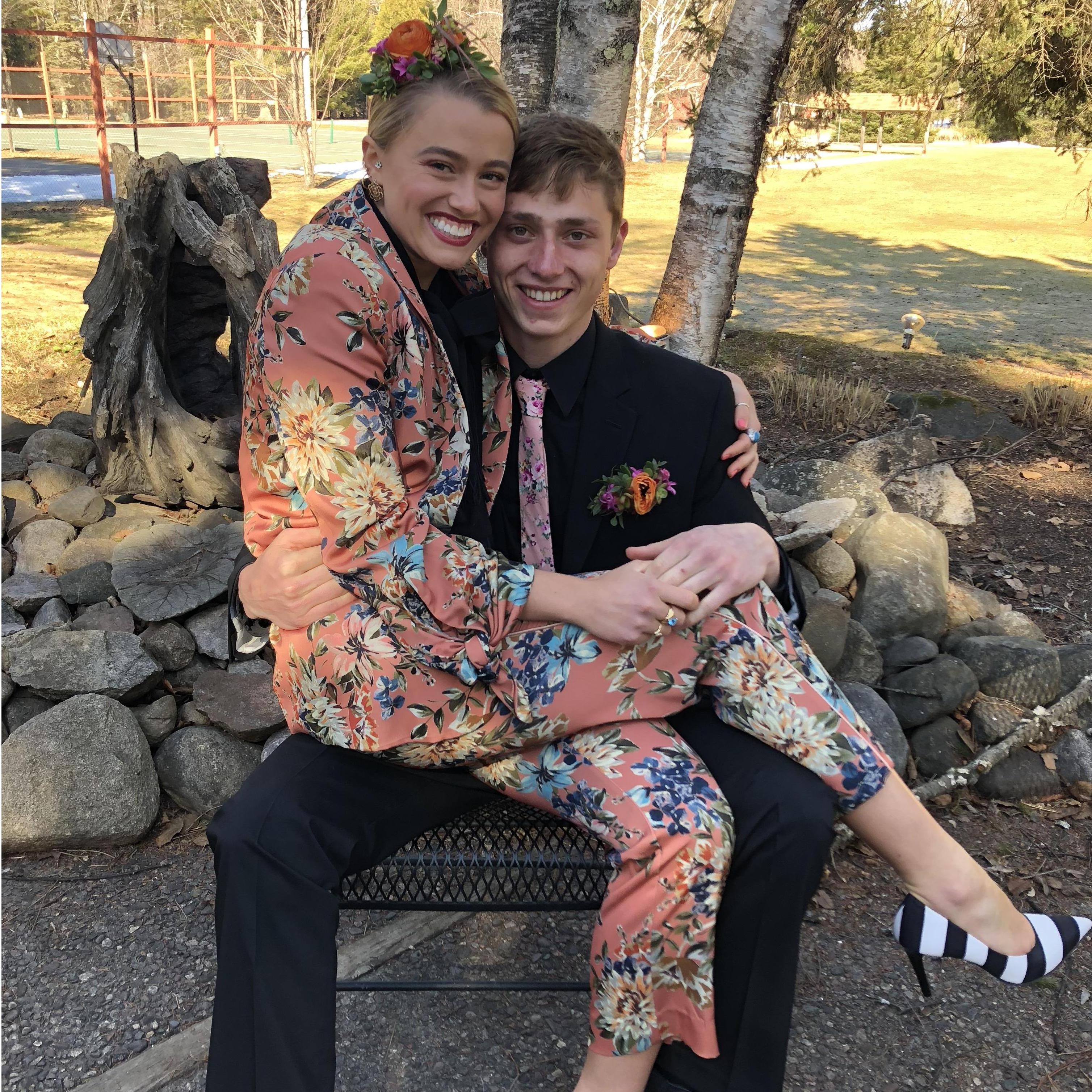 Henry was a champ and would go to high school dances even though he was graduated. This was Cayla's senior prom!