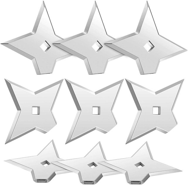 Weewooday 10 Pack Ninja Star Refrigerator Magnets Anime Style Cool Fridge Magnets for Home Office Whiteboard Desk Decor Small Gift(Silver)