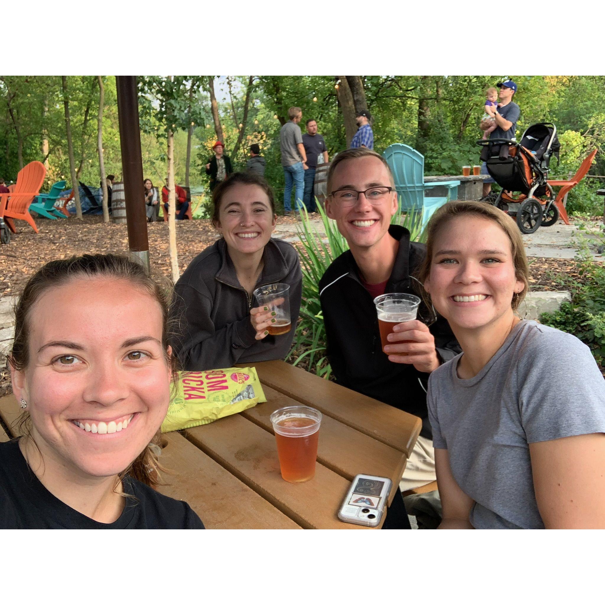 At Utepils (one of our favorite breweries) with Annie's sister, Katie, and our good friend Sophie - 2022
