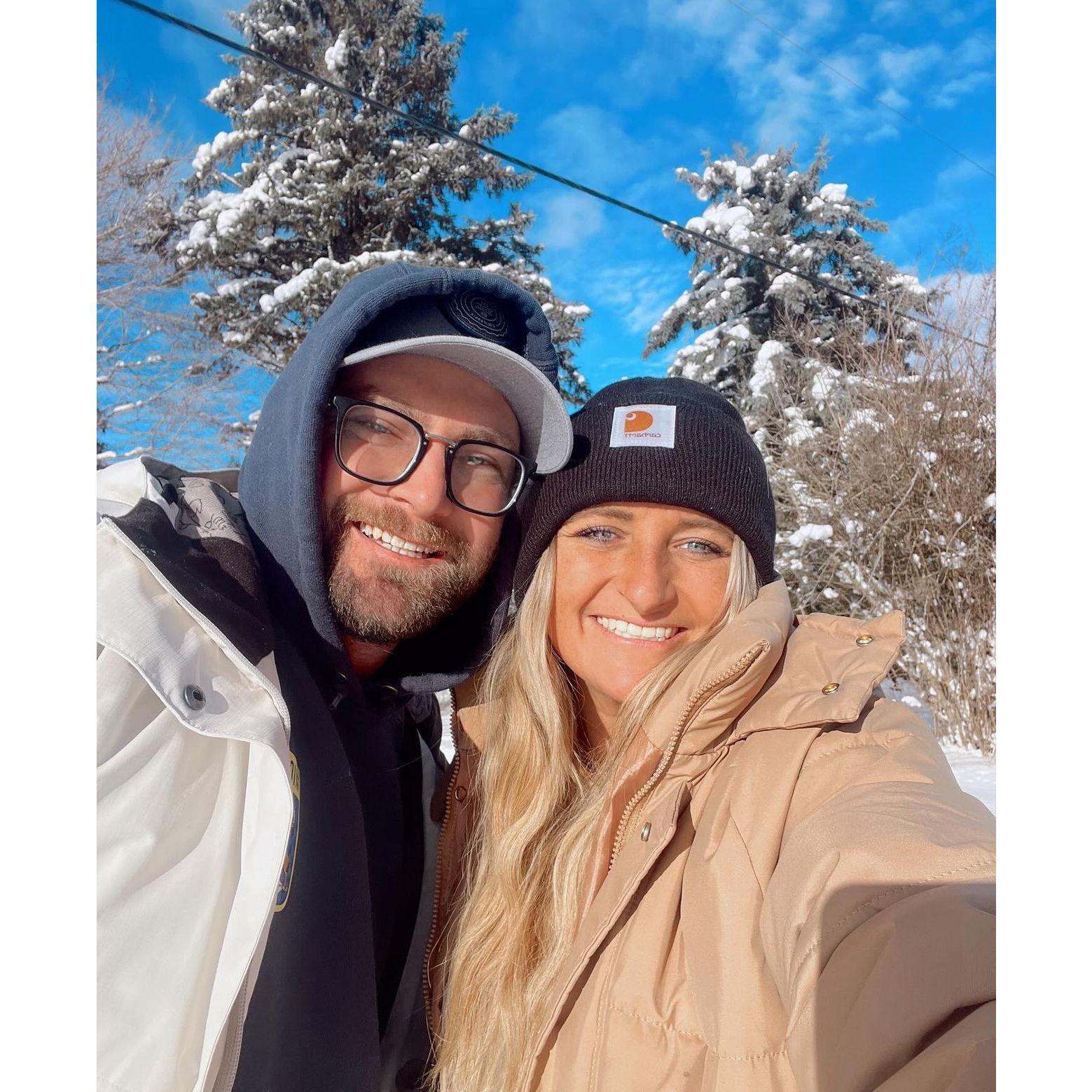 Fun in the snow with Mogli