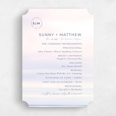 Purple Ticket Wedding Program - Dacosta