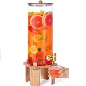2 Gallon Large Drink Dispenser for Parties,Glass Beverage Dispenser with Stand