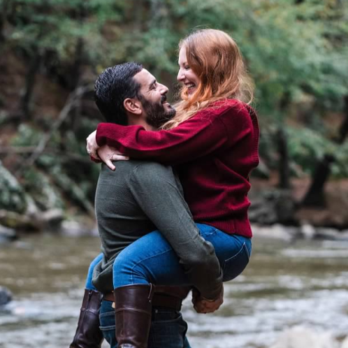 A fun picture from our engagement photo session.