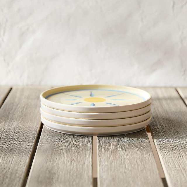Sardine Melamine Outdoor Salad Plate, Multi, Set of 4