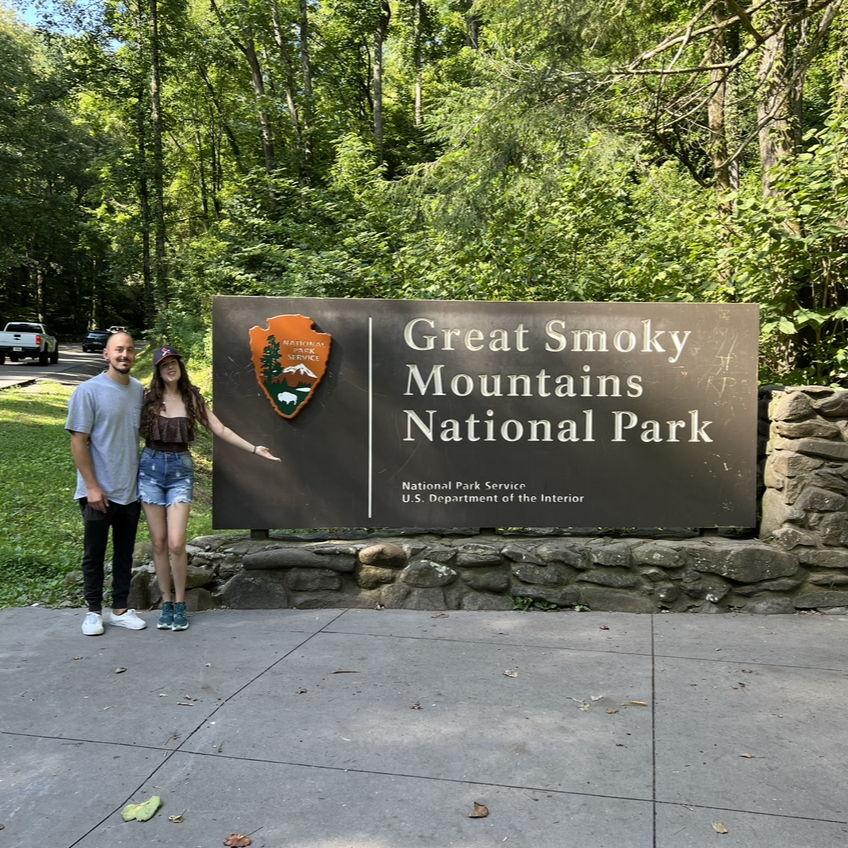 August 7, 2023: The first time Caitlin and Joshua were ever two places at once (Tennessee/North Carolina border) together.