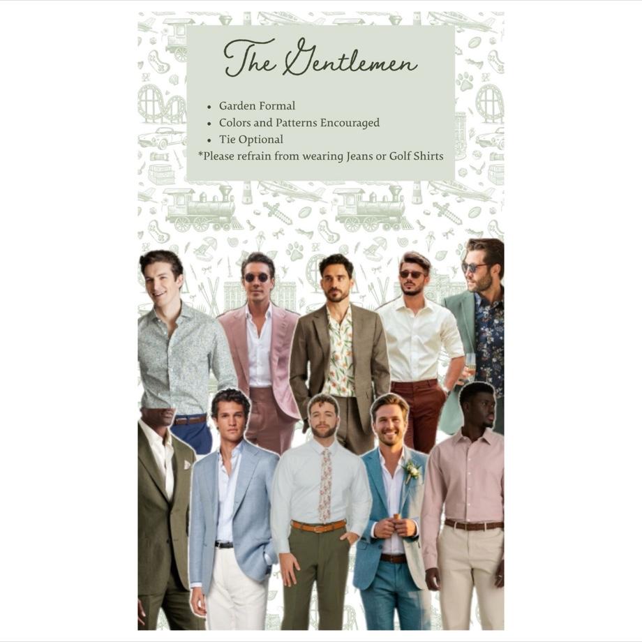 Some more inspiration, suit jackets and ties are optional.