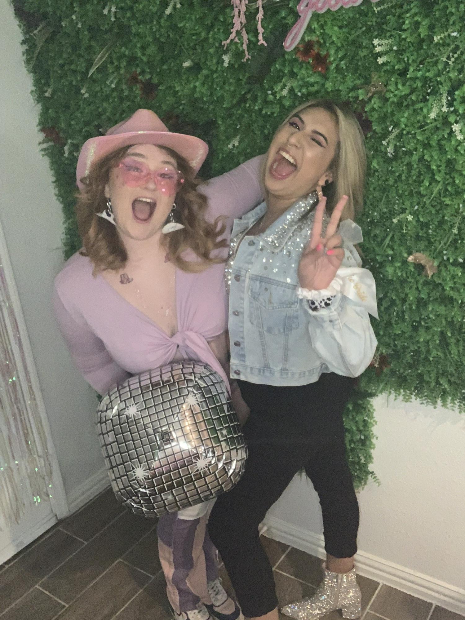 Kaela and Helayna (maid of honor) on bachelorette night