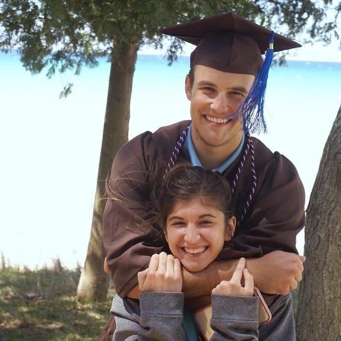 When we had a covid graduation and made Jake take grad pics in Arcadia!