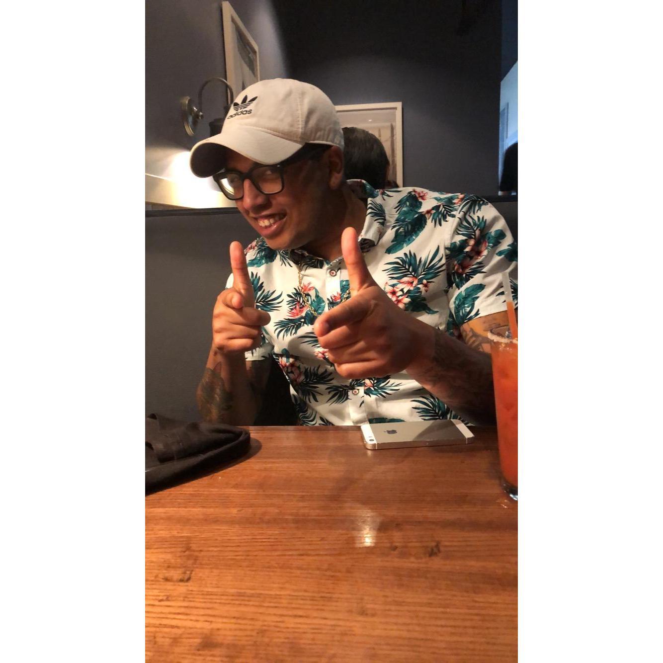I know you can barely see it but you all know how much Patrick LOVES his Bloody Mary's!