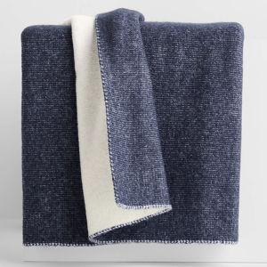 Indigo & Ivory Reversible Decorative Throw Blanket