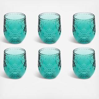 Talavera Acrylic Stemless Glass, Set of 6