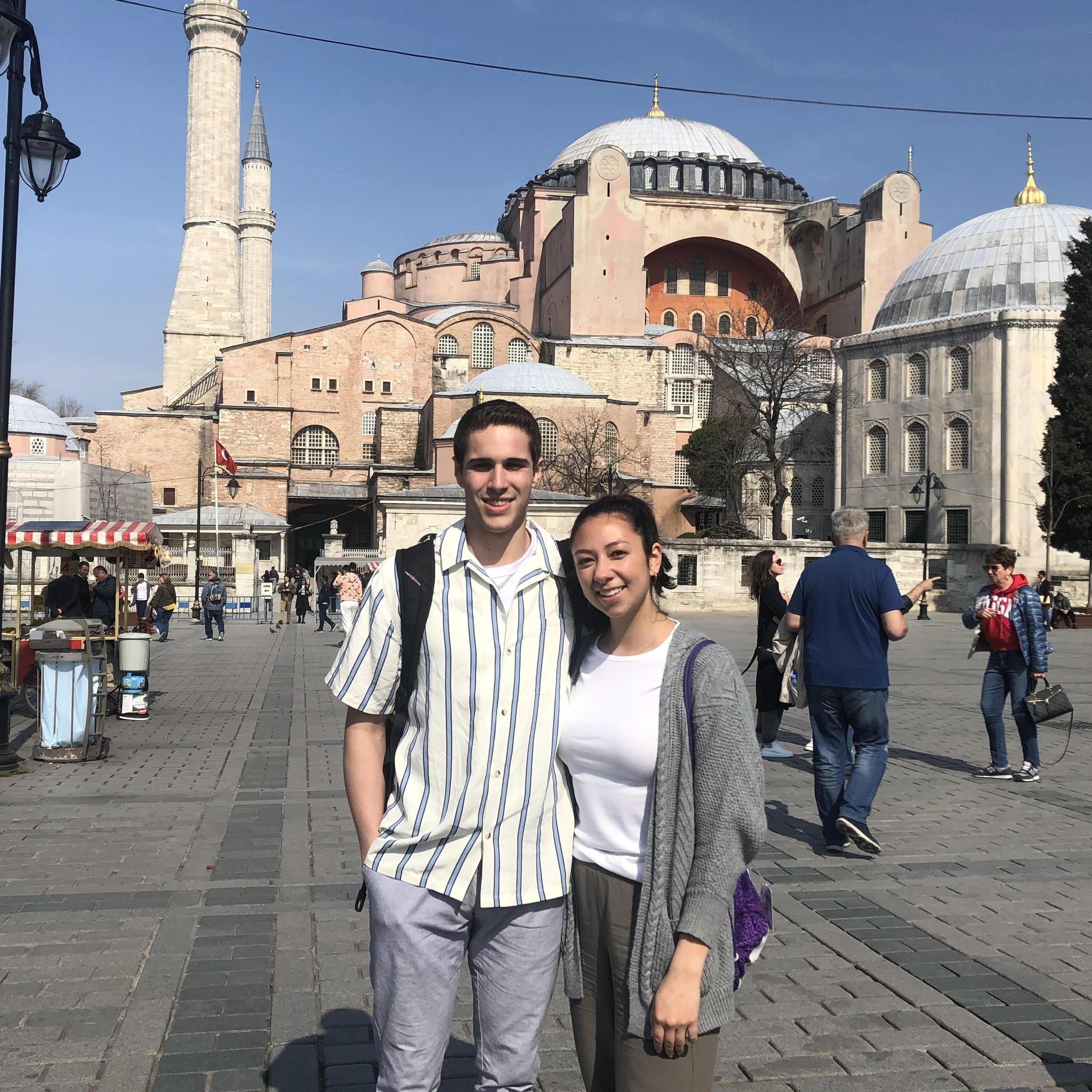 In Istanbul, outside the Hagia Sophia.