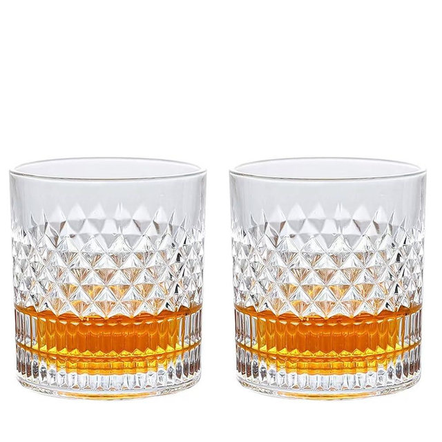 Old Fashioned Whiskey Glasses with Luxury Box - Classic Vintage Style, Gifts Ideas for Him, Dad, Husband, Friends, Perfect for Scotch, Bourbon, Liquor and Cocktail Drinks - Set of 2 - Men Gift