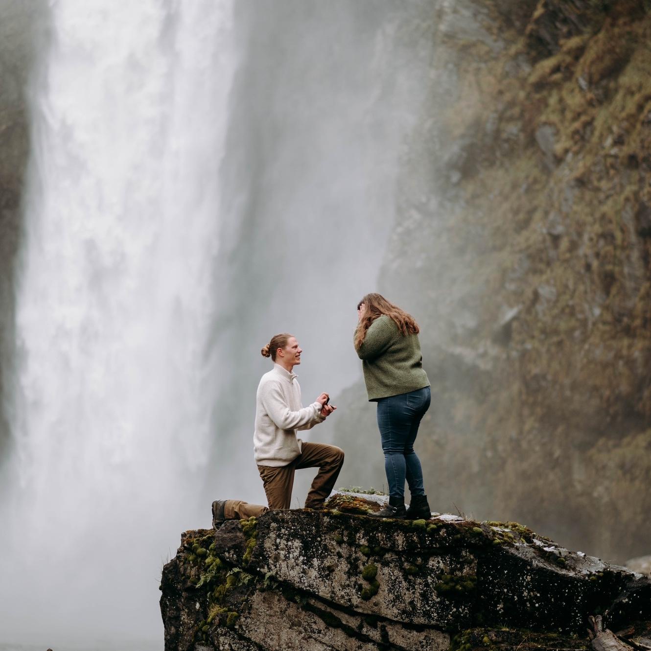 Snoqualmie Falls Proposal, after nine years of building a life together❤️