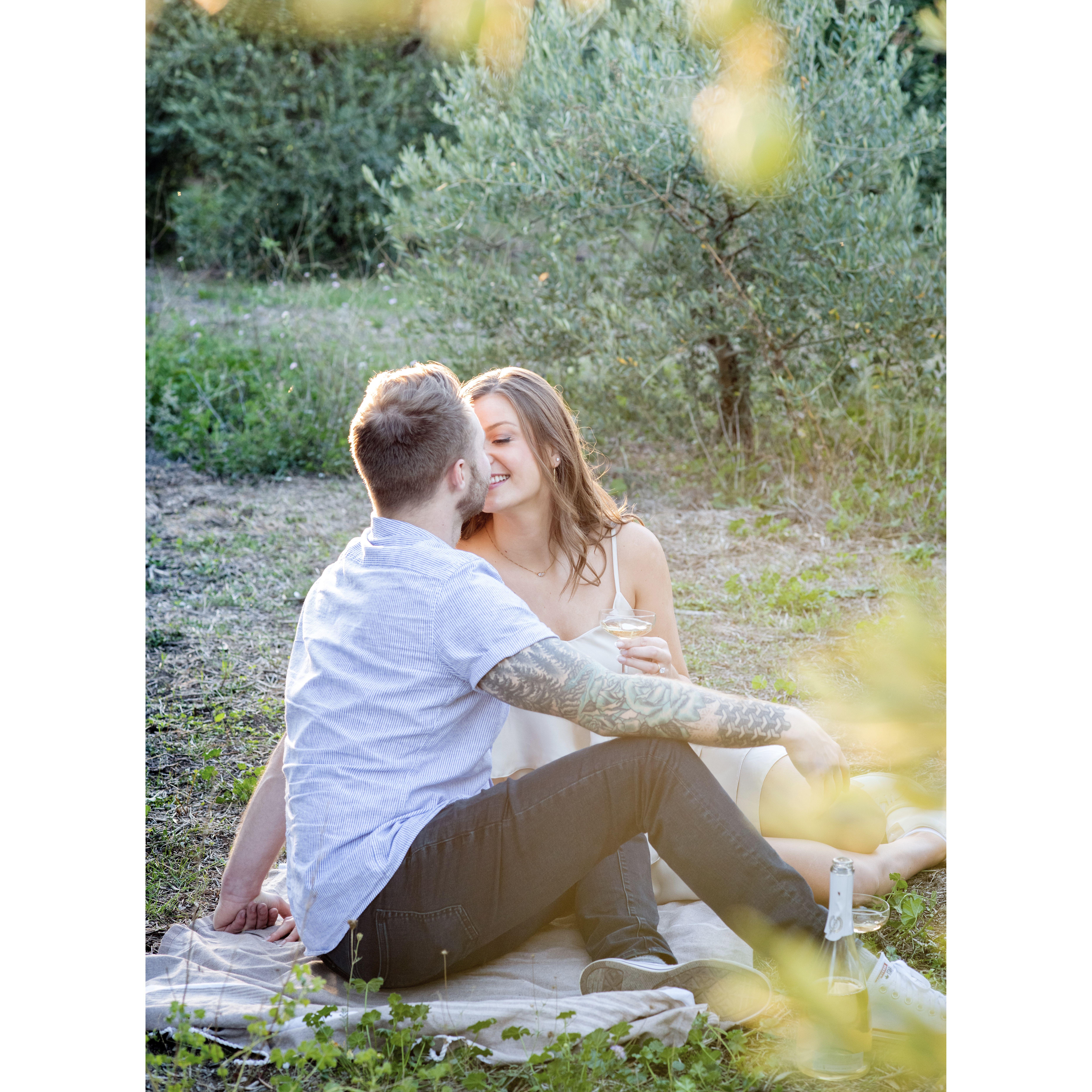 October 28, 2023: Marc had a photographer waiting to capture the proposal and the sweet moments that followed!