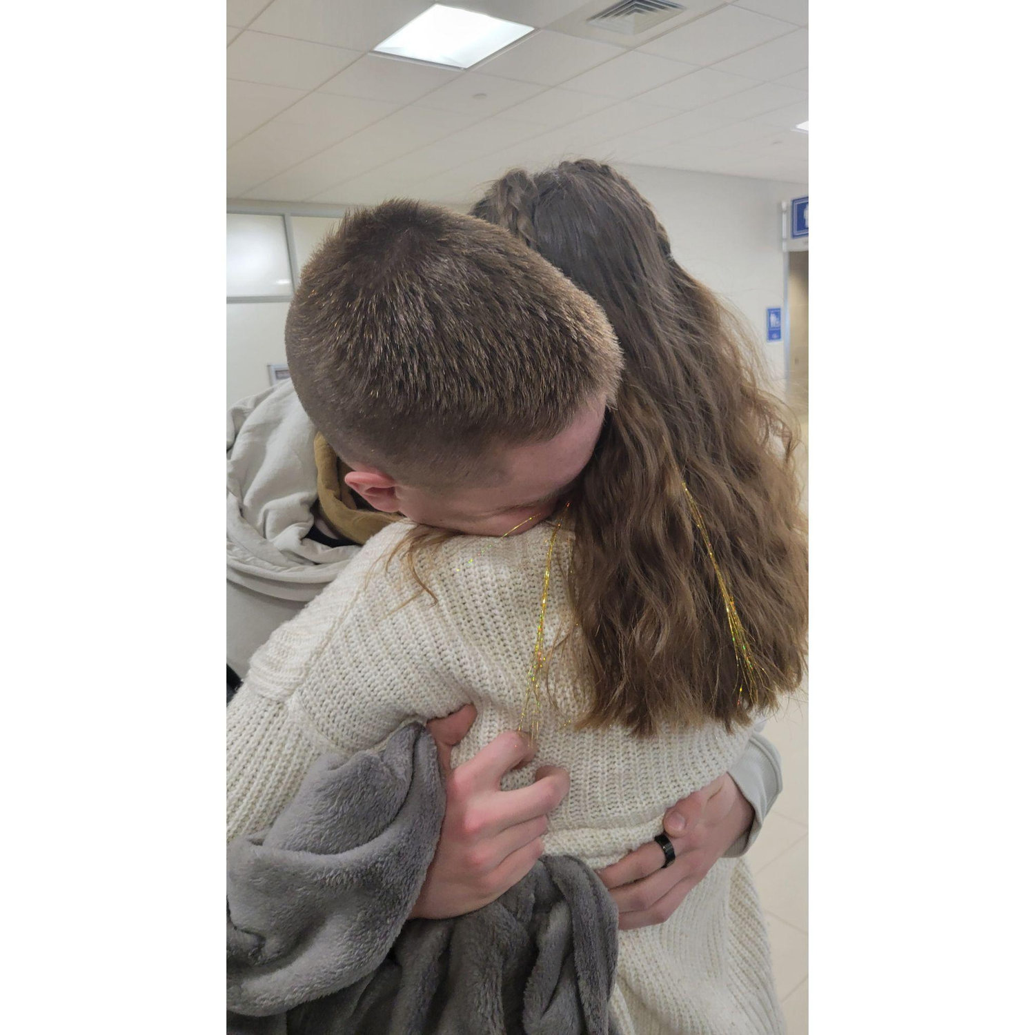 When he came home for Christmas after being in boot camp.