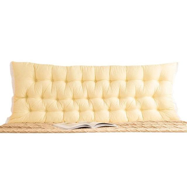 Headboard Pillow Upholstered Wall Mounted Headboard Dorm Bed Large Bolster Headboard Positioning Support Reading Pillow Cushion,Yellow,Queen/130 * 50cm